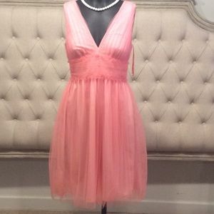 J Crew Beautifully Layered Peach Dress Sz 2
